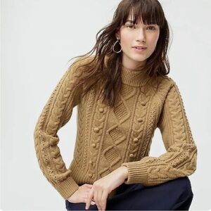 J. Crew Cable Knit Sweater in Camel